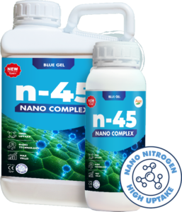N-45 NANO COMPLEXHIGH-TECH NANO NITROGENComposition / %w/vTotal Nitrogen (N) 45,00Zinc EDTA 01,00Manganese EDTA 00,80Molybdenum 00,05Nickel 00,02