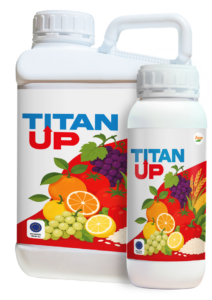 Titan UpTITANIUM WITH MAGNESIUM, AMINO ACIDS,SEAWEED EXTRACT AND BETAINEComposition / %w/wTitanium (Ti) 1,5Magnesium Oxide (MgO) 3,0Total Amino Acids 8,0Seaweed Extract (Ascophyllum nodosum) 6,0Betaine 1,0Boron (B) 0,5Molybdenum (Mo) 0,1